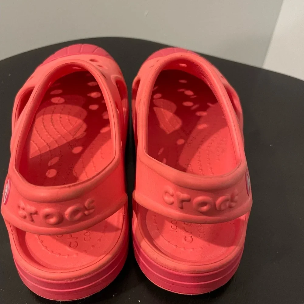 coral pink Crocs Bump It clog slip-on shoes for kids size C 12
